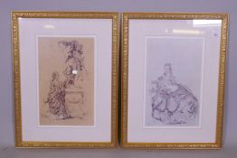 William Russell Flint, a pair of limited edition prints of a set of 850, with Chelsea Green Editions