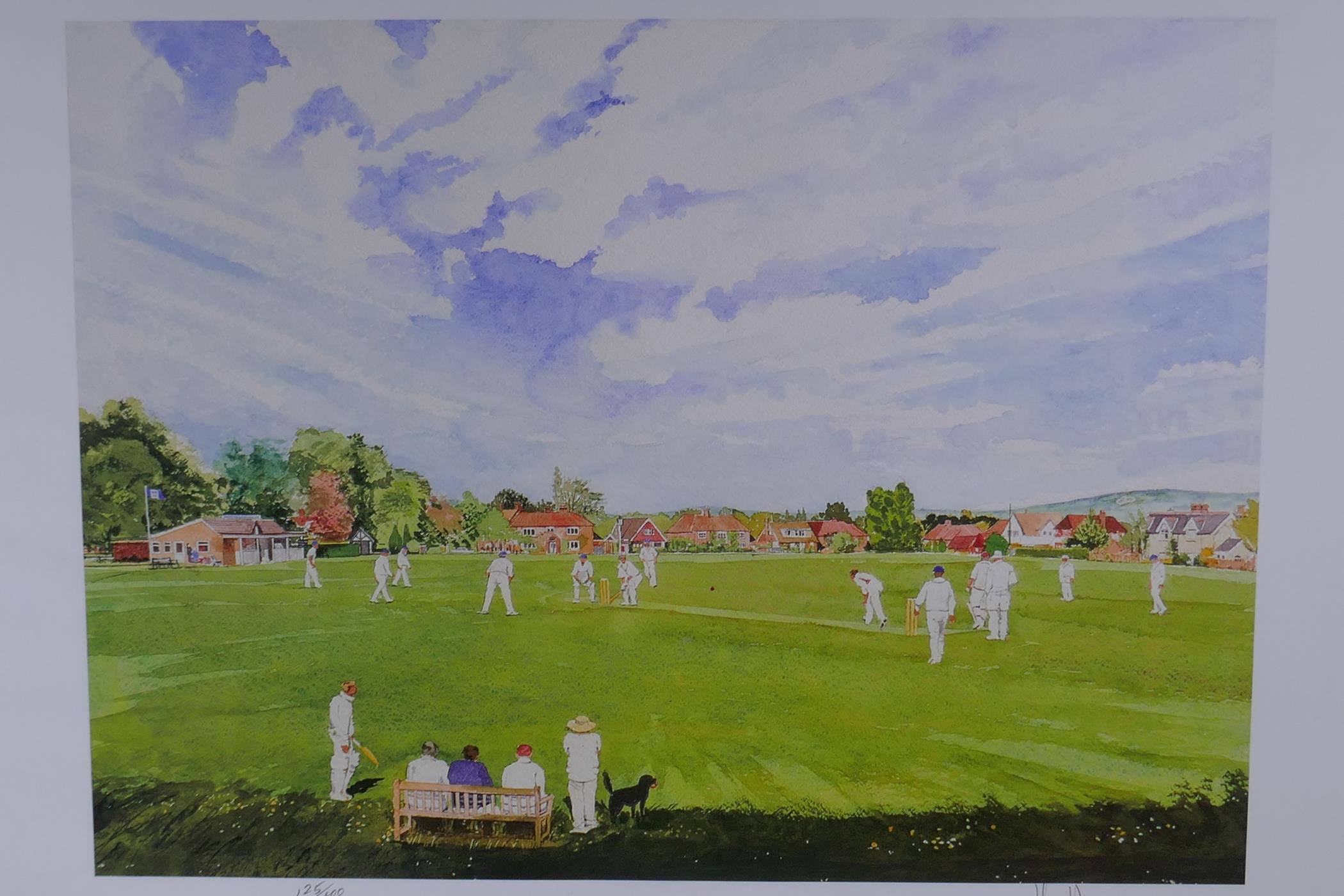 John Harvey, village cricket, limited edition print, 125/400, pencil signed, 50cm x 37cm - Image 2 of 5