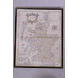 Robert Morden, hand coloured map of Scotland, 37 x 47cm