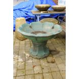 A painted cast concrete/reconstituted stone fountain, 60cm high