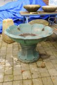 A painted cast concrete/reconstituted stone fountain, 60cm high