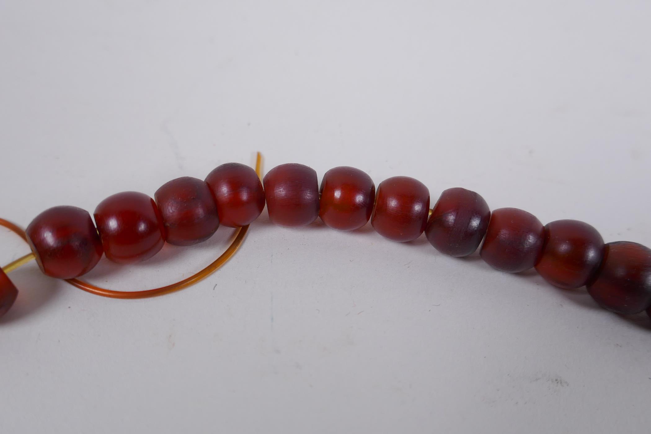 A string of horn mala beads, 90cm long - Image 4 of 4