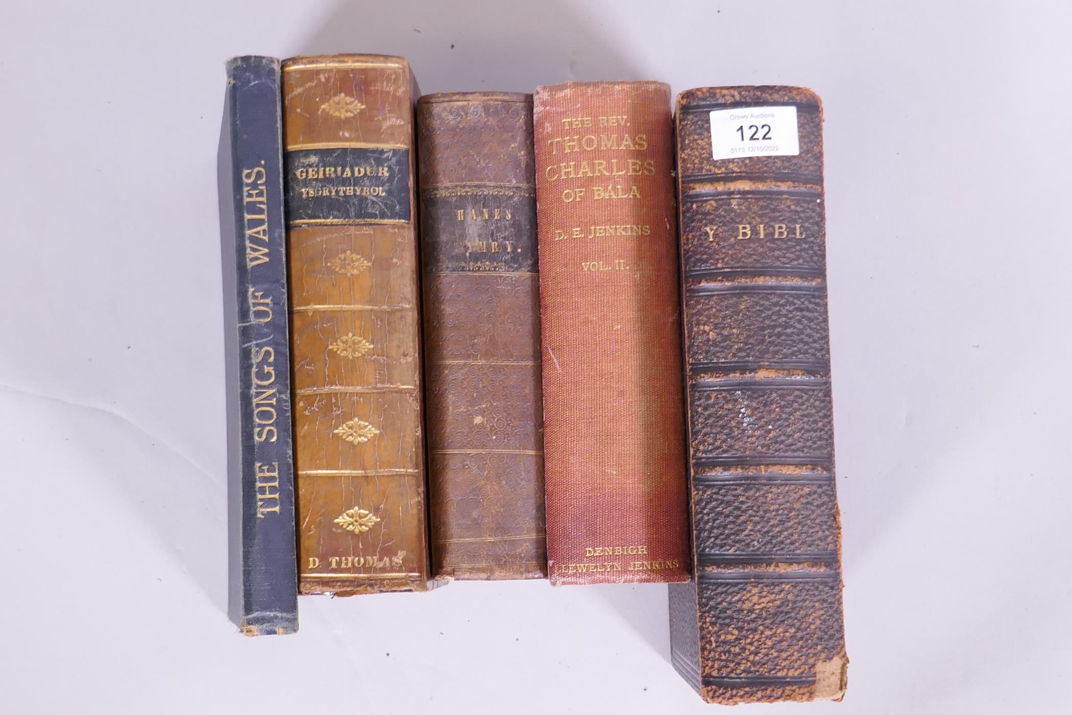 Antiquarian books with a Welsh theme; Hanes Cymru, Thomas Price, 1842; Bibl Cyssegr-Ian, 1913;