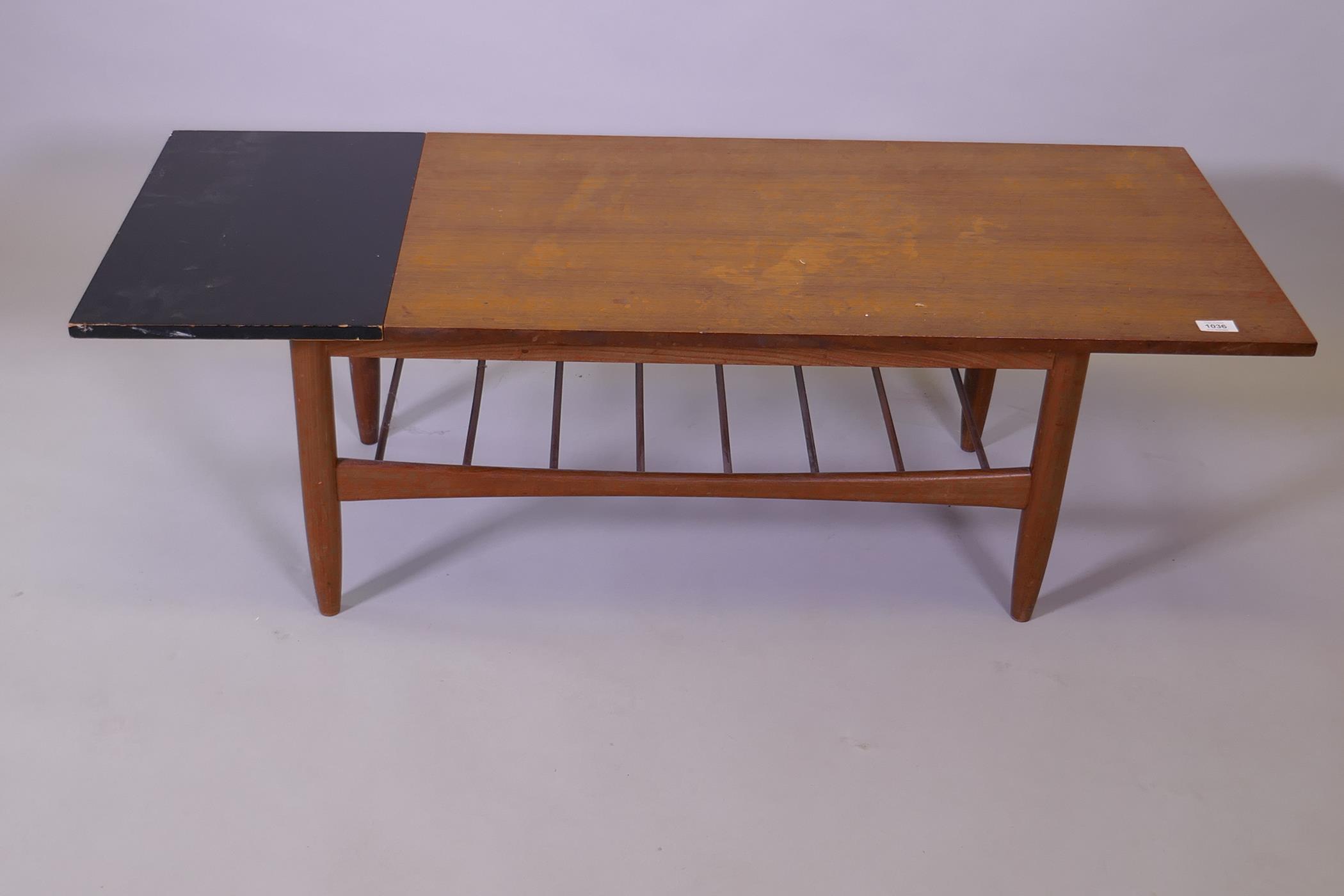 A 1960s E. Gomme G-Plan teak and ebonised drop leaf coffee table, model 8029, designed by Richard - Image 3 of 5