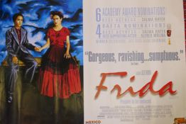 A quantity of film quad posters including Frida, The Kite Runner, Birth, Cellular, The Inbetweeners,
