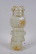 A carved soapstone figure of an immortal, 23cm high