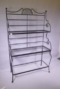 A painted wrought metal rack, 109 x 48 x 182cm