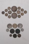 A collection of C19th and early C20th Bavarian/German coins to include and 1837 Ludwig I double