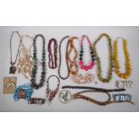 A quantity of costume jewellery, mostly necklaces
