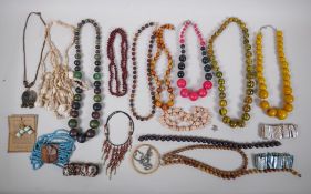 A quantity of costume jewellery, mostly necklaces