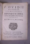 C17th French published book, P. Ovidii Nasonis Sulmonensis, Herodium Liber, Les Epistres Heroides