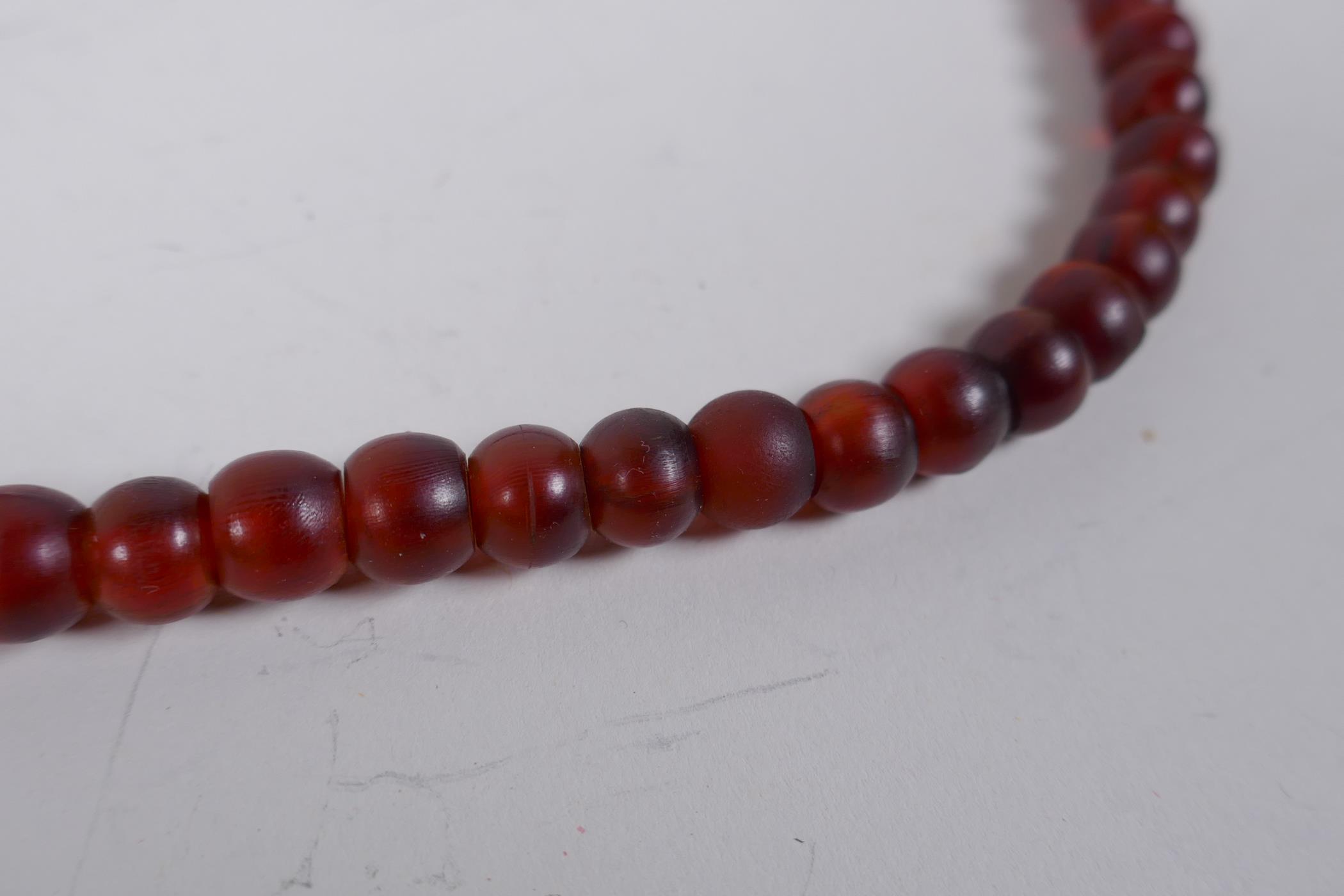 A string of horn mala beads, 90cm long - Image 2 of 4