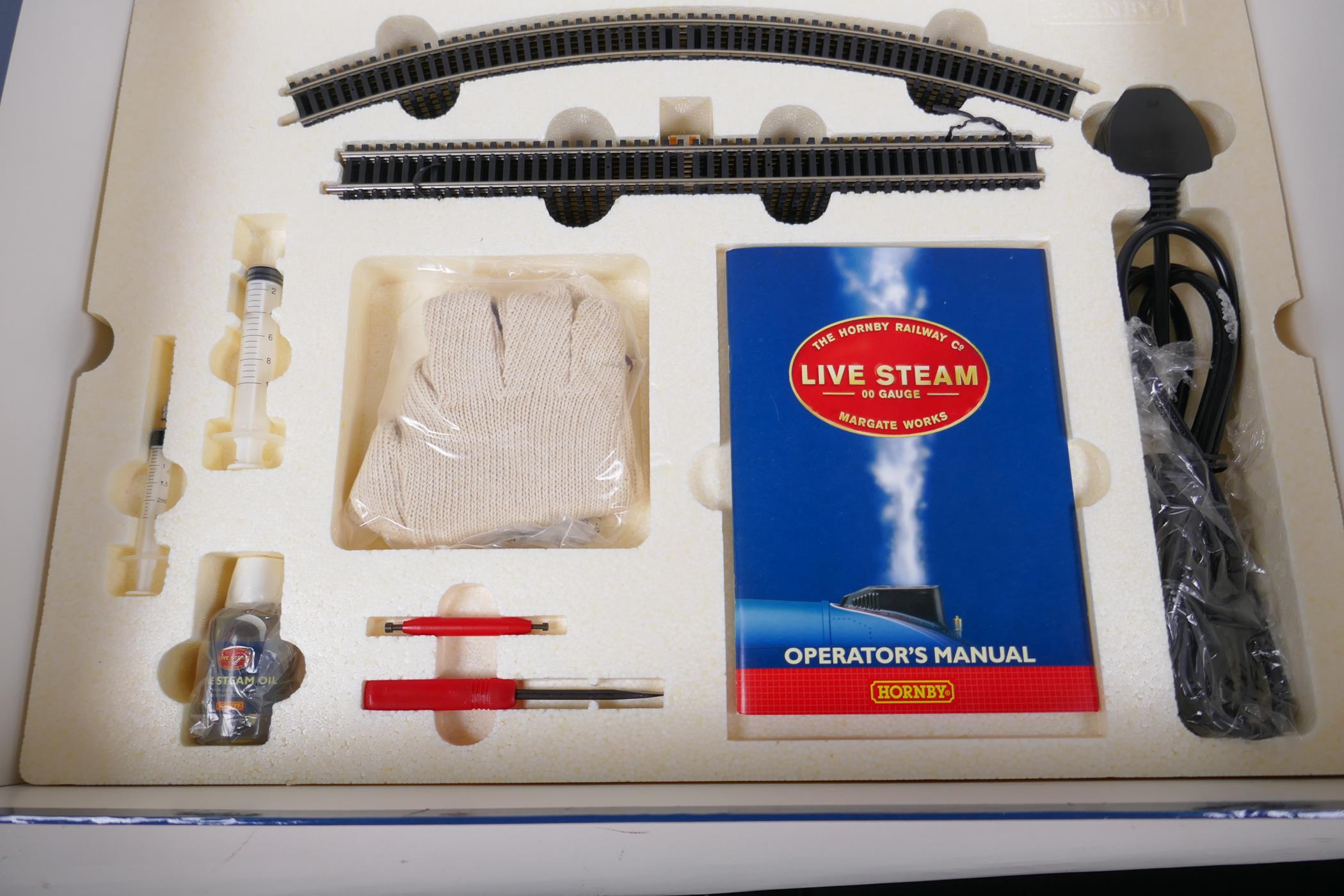 A Hornby Live Steam 00 gauge train set 'Mallard' with accessories, in original box, unused - Image 6 of 7