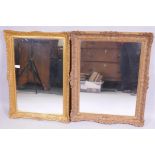 A gilt framed mirror, 77 x 62cm overall, and another slightly smaller