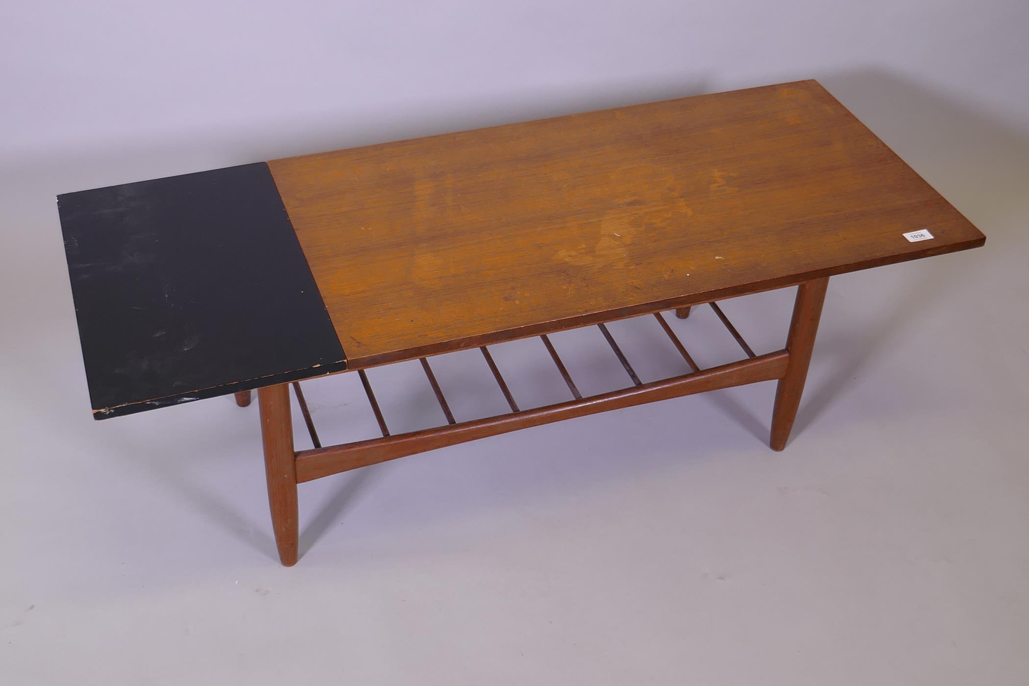 A 1960s E. Gomme G-Plan teak and ebonised drop leaf coffee table, model 8029, designed by Richard - Image 4 of 5