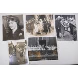 Five photographs of royalty including the weddings of Queen Elizabeth II, and Lord Mountbatten,