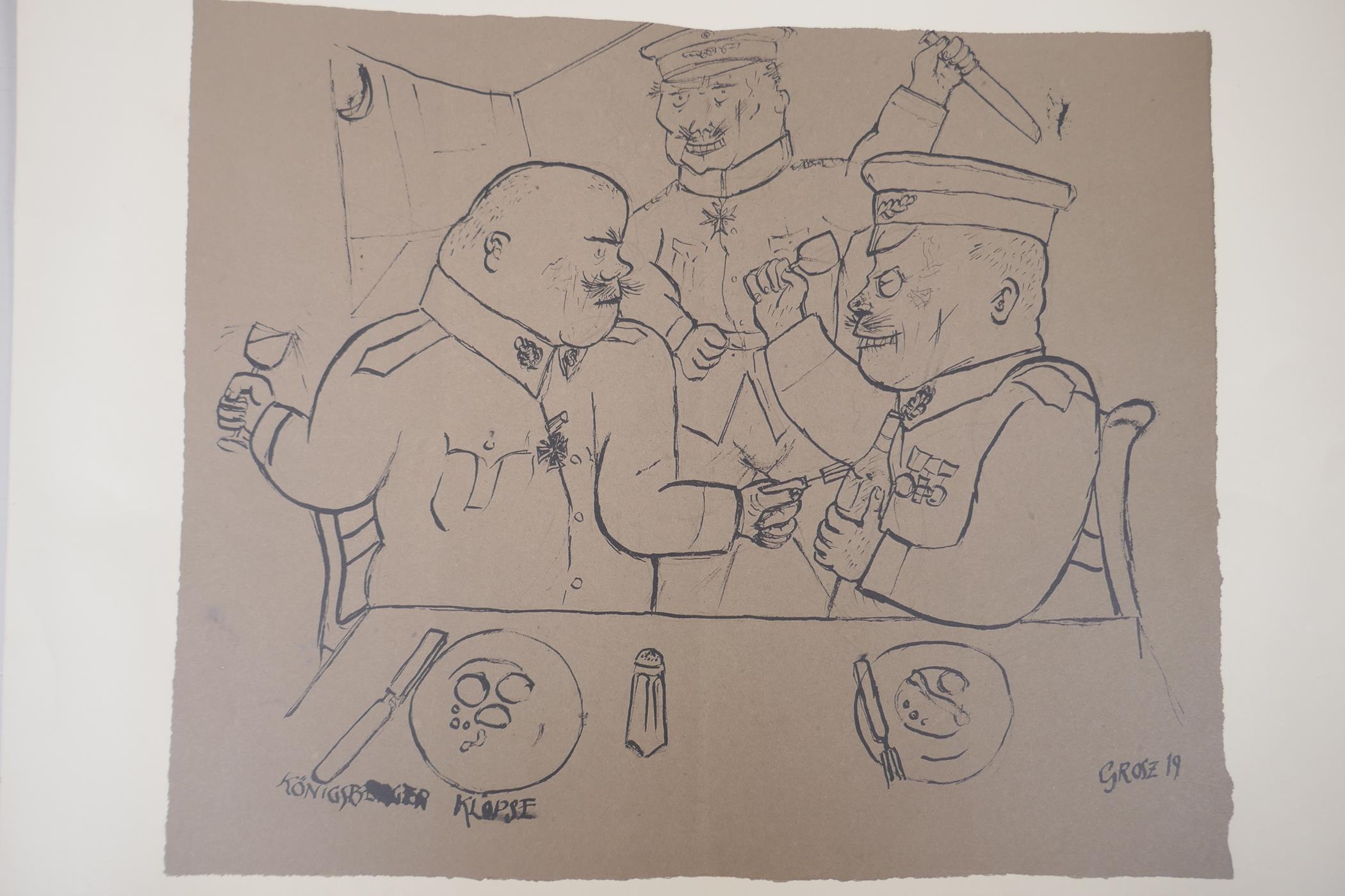 After Grosz, A German propaganda cartoon, print, 46 x 38cm - Image 2 of 4