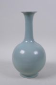 A Chinese Ru ware style bottle vase, 25cm high