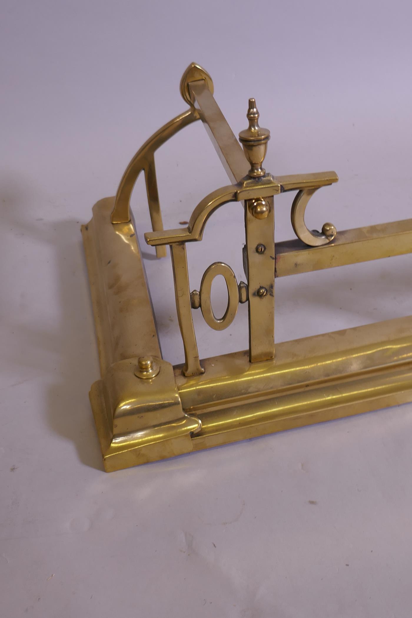 A Victorian brass fender, external 134 x 36cm - Image 2 of 2