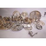 A quantity of silver plated wares etc