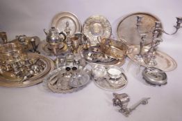 A quantity of silver plated wares etc