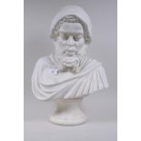 A ceramic bust of a Moor, 45cm high