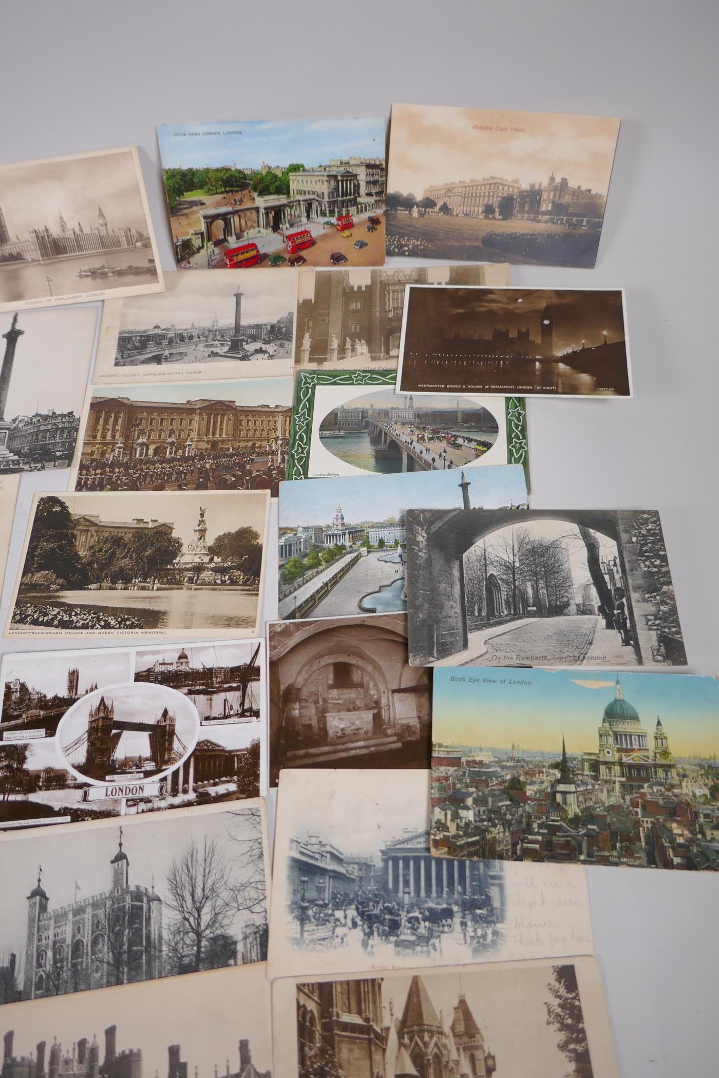 A collection of postcards of historic London scenes and two photographic prints - Image 5 of 6