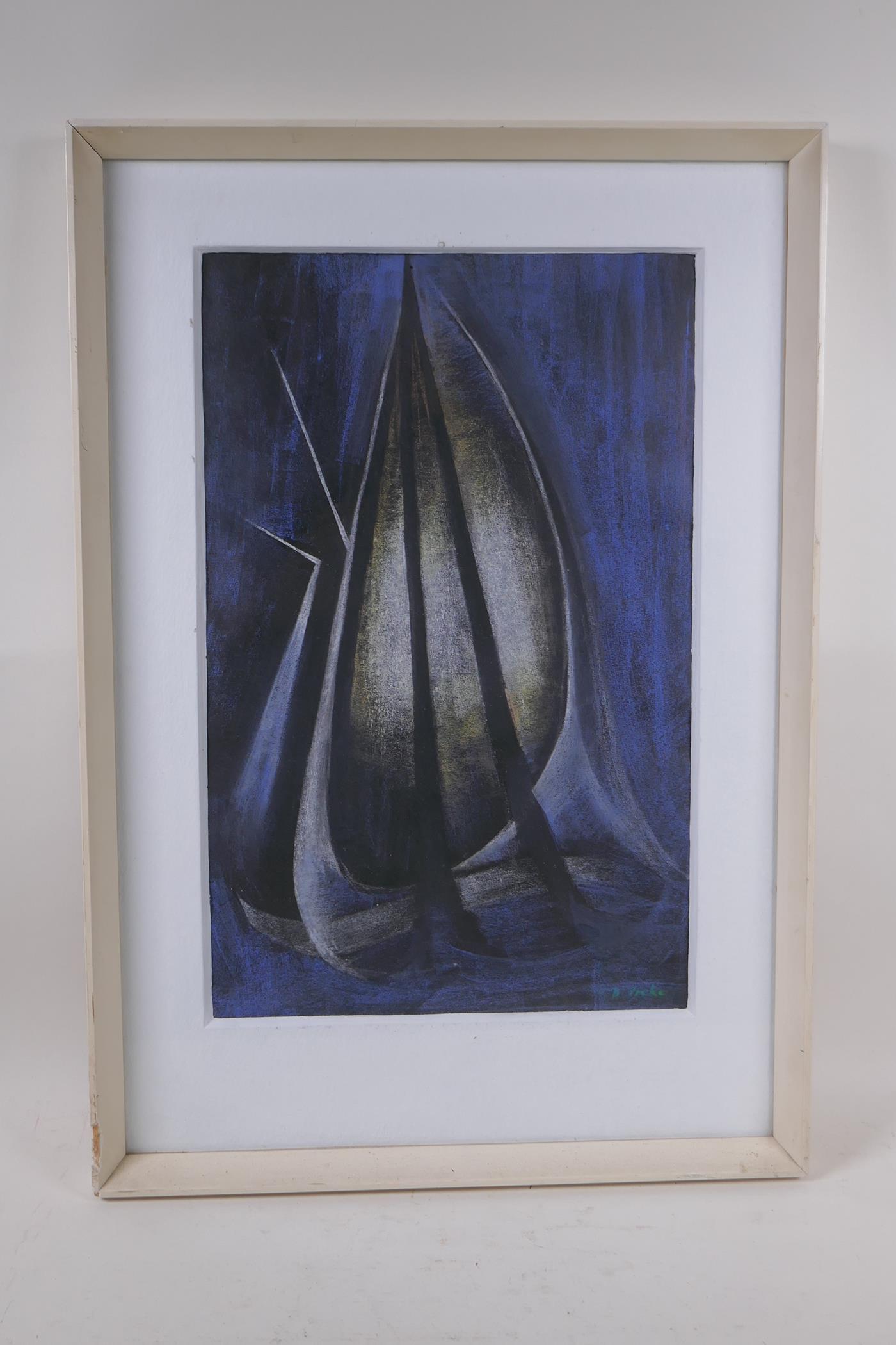 D. Freke, abstract pastel on paper, 28cm x 43cm - Image 3 of 4