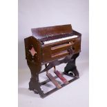 A Victorian mahogany portable harmonium, 82 x 38cm