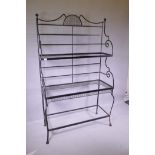 A painted wrought metal rack, 109 x 48 x 182cm