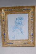 An Arts & Crafts style painted gilt picture frame, aperture 40 x 32cm