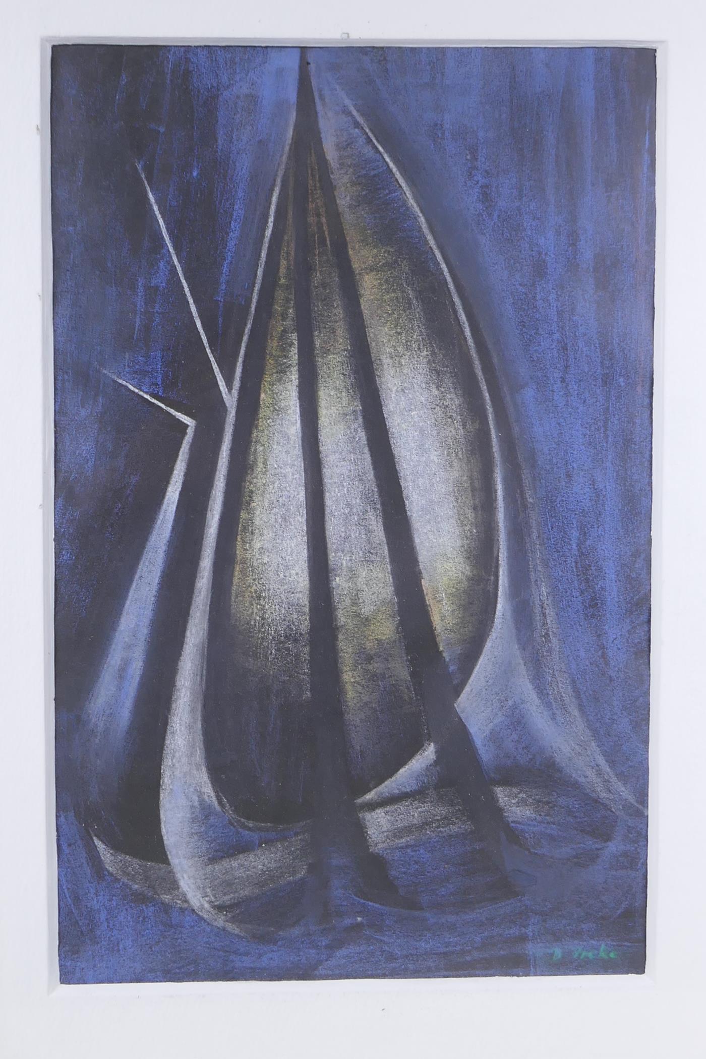 D. Freke, abstract pastel on paper, 28cm x 43cm - Image 2 of 4