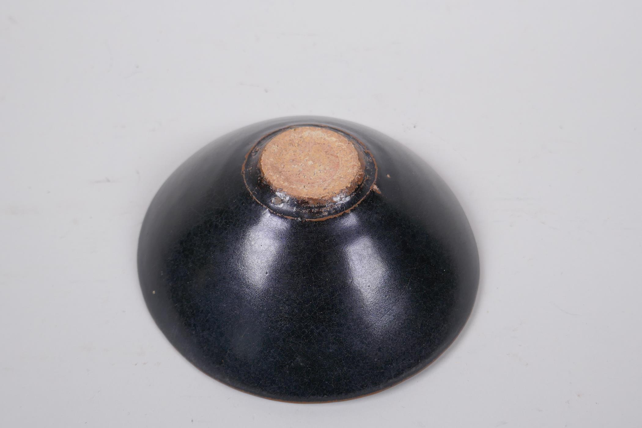 A Chinses Cizhou kiln conical bowl with kylin decoration, 15cm diameter - Image 3 of 3