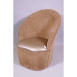 A 1980s tub chair with leatherette seat, by repute ex Stringfellow's Angel Club