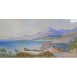 Middle Eastern coastal scene, signed indistinctly, 47 x 23cm