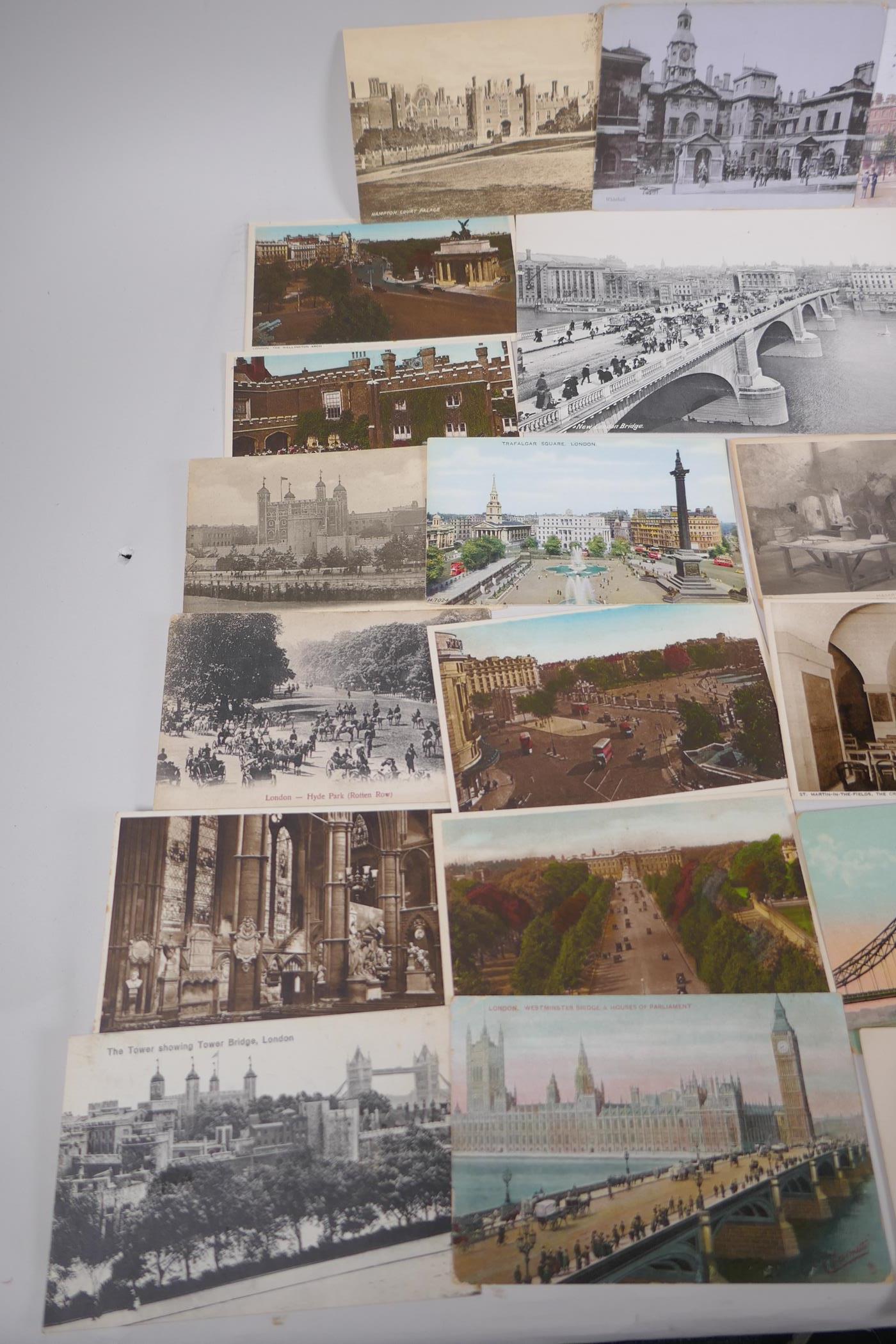 A collection of postcards of historic London scenes and two photographic prints - Image 2 of 6