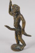 A brass talisman figure of the Greek god Priapus, 11cm high
