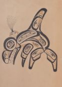 Bill Reid, print of the Haida killer whale Skaana, dated '73, 12.5 x 19.5cm