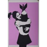 Banksy, Bomb Hugger, limited edition copy screen print No. 177/500, by the West Country Prince,