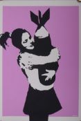 Banksy, Bomb Hugger, limited edition copy screen print No. 177/500, by the West Country Prince,