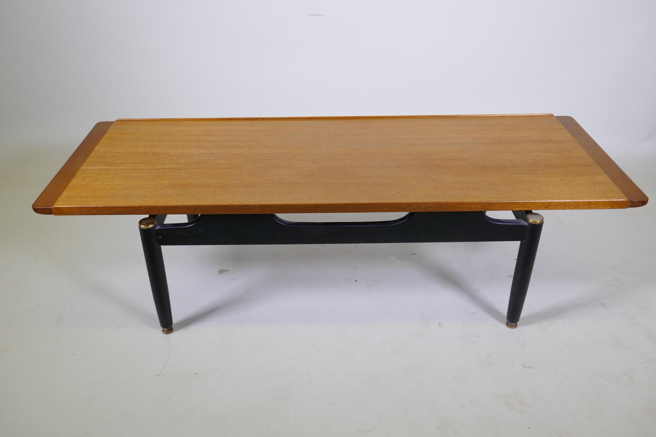 A G-Plan Librenza tola coffee table, 138 x 50 x 40cm, and a mid century teak top coffee table - Image 3 of 6