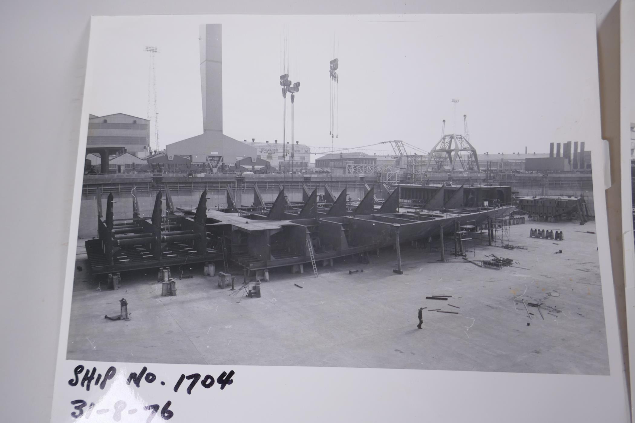 A collection of photographs of the Harland and Wolff Shipyard Belfast taken during the building of - Image 4 of 7