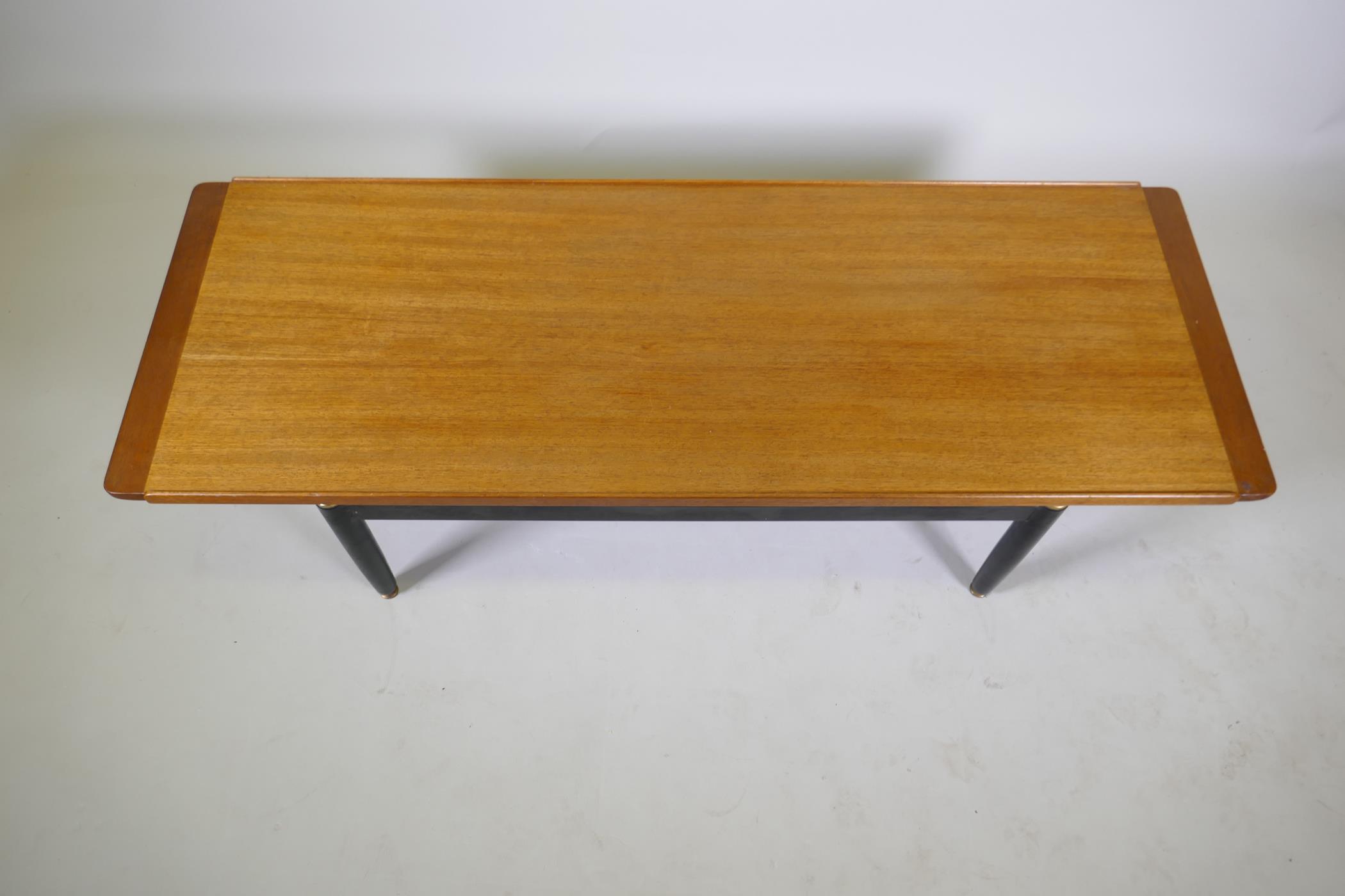 A G-Plan Librenza tola coffee table, 138 x 50 x 40cm, and a mid century teak top coffee table - Image 4 of 6