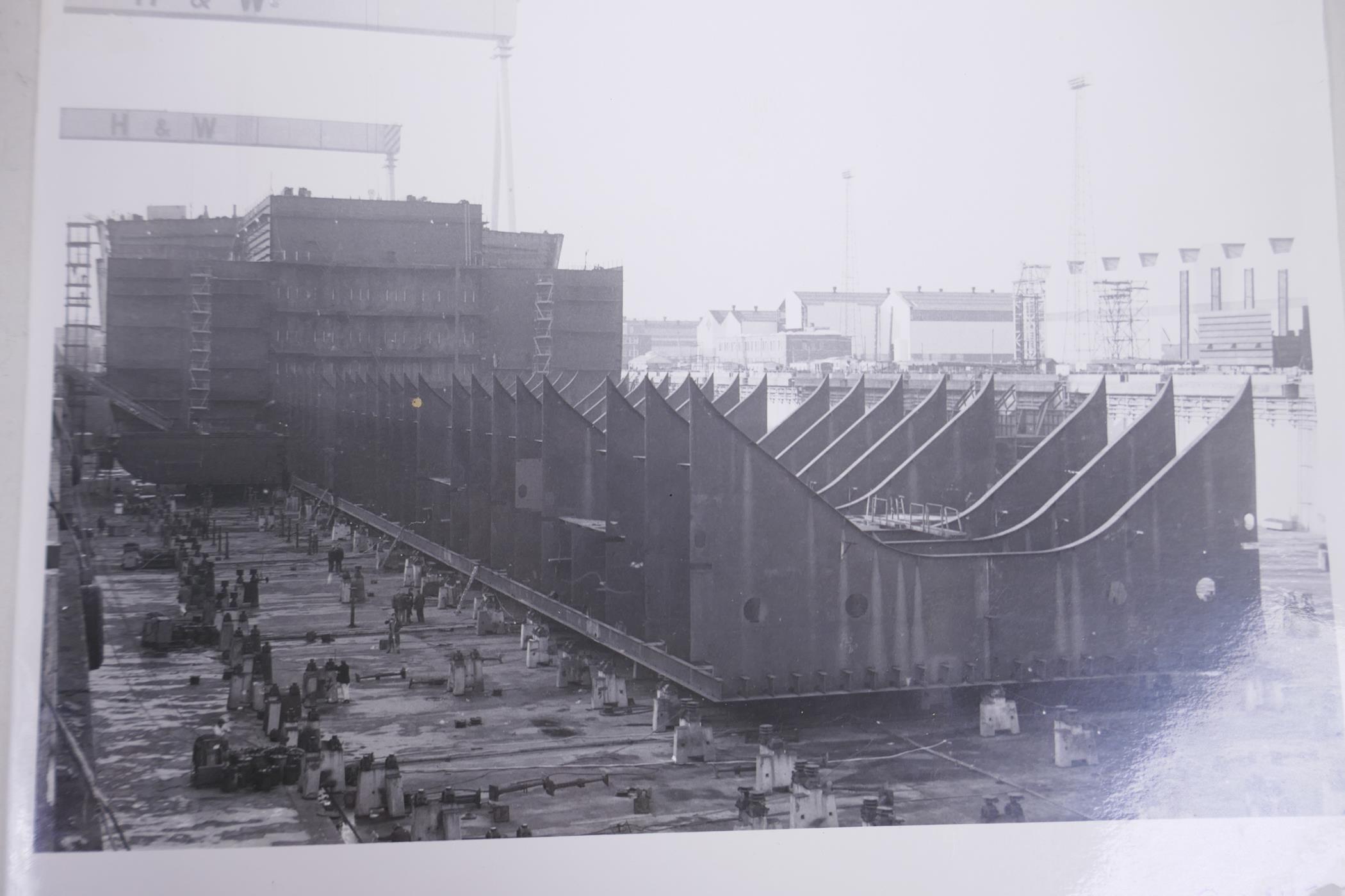A collection of photographs of the Harland and Wolff Shipyard Belfast taken during the building of - Image 6 of 7