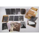 A large collection of glass plate negative portraits of children by Marcus Adams, 12 x 16cm plates