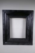 A Dutch ebonised ripple frame, rebate 33 x 43cm