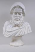 A ceramic bust of a Moor, 45cm high