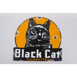 A vintage style 'Black Cat Cigarettes' enamel sign, 30 x 28cm