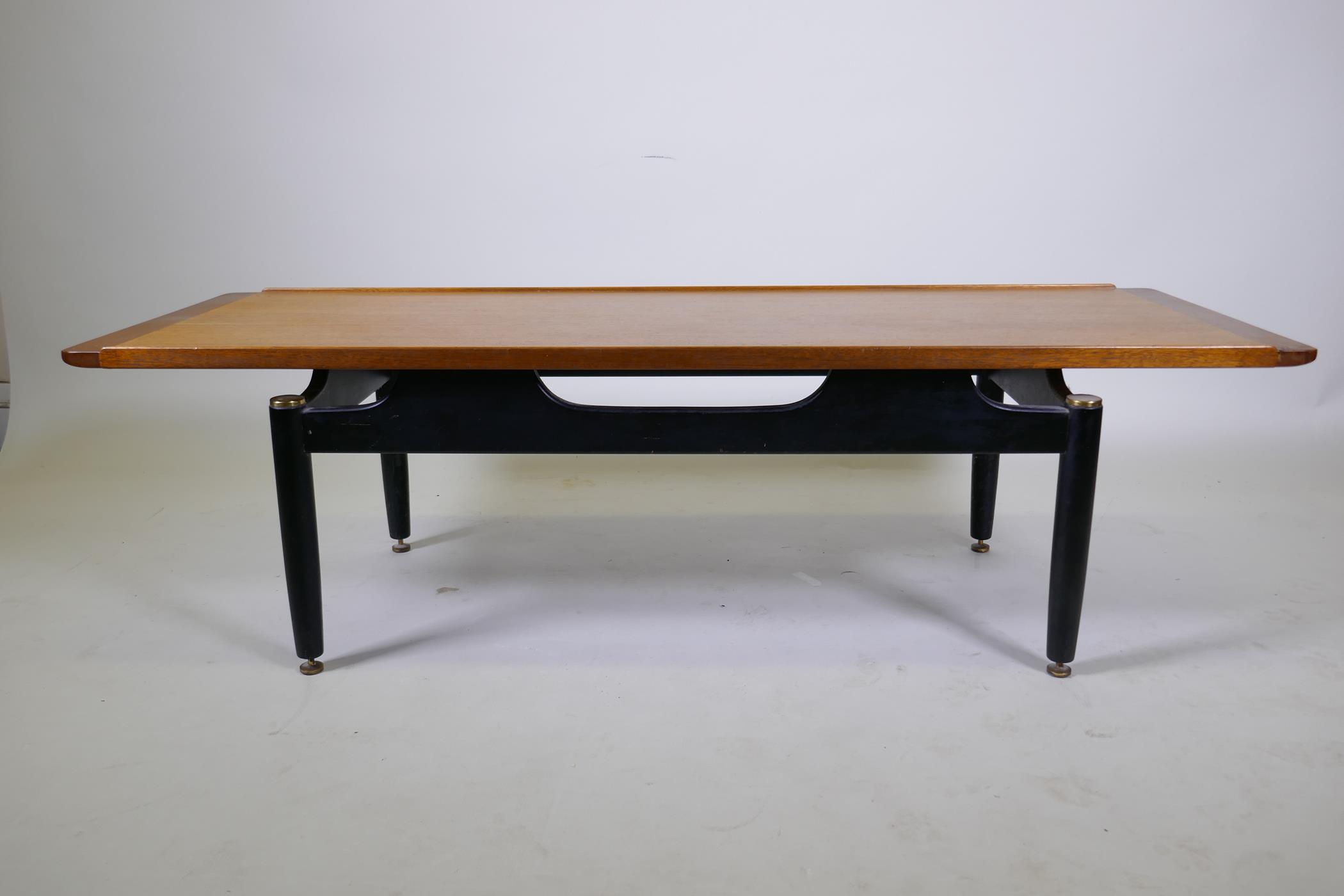 A G-Plan Librenza tola coffee table, 138 x 50 x 40cm, and a mid century teak top coffee table - Image 2 of 6