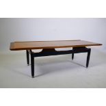 A G-Plan Librenza tola coffee table, 138 x 50 x 40cm, and a mid century teak top coffee table